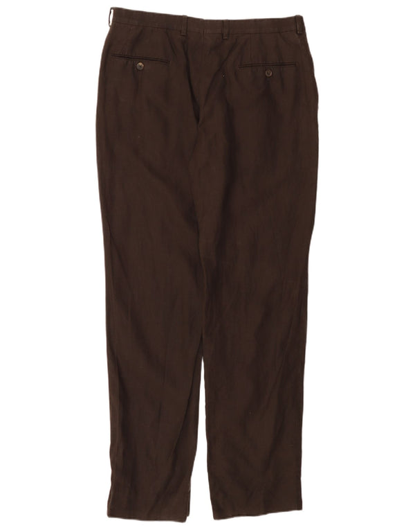 MASSIMO DUTTI Γυναικείο ίσιο παντελόνι Chino EU 44 μεγάλο W34 L30 καφέ