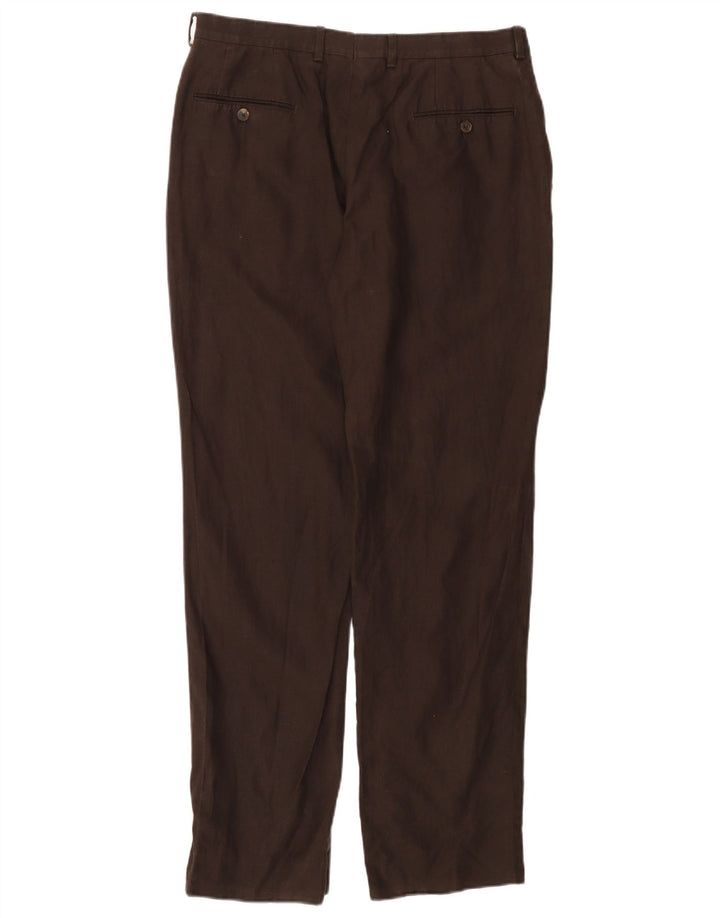 MASSIMO DUTTI Γυναικείο ίσιο παντελόνι Chino EU 44 μεγάλο W34 L30 καφέ