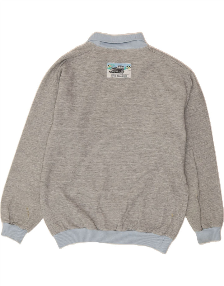 RODEO Mens Polo Neck Jumper Sweater IT 52 Large Grey Colourblock Vintage Rodeo and Second-Hand Rodeo from Messina Hembry 