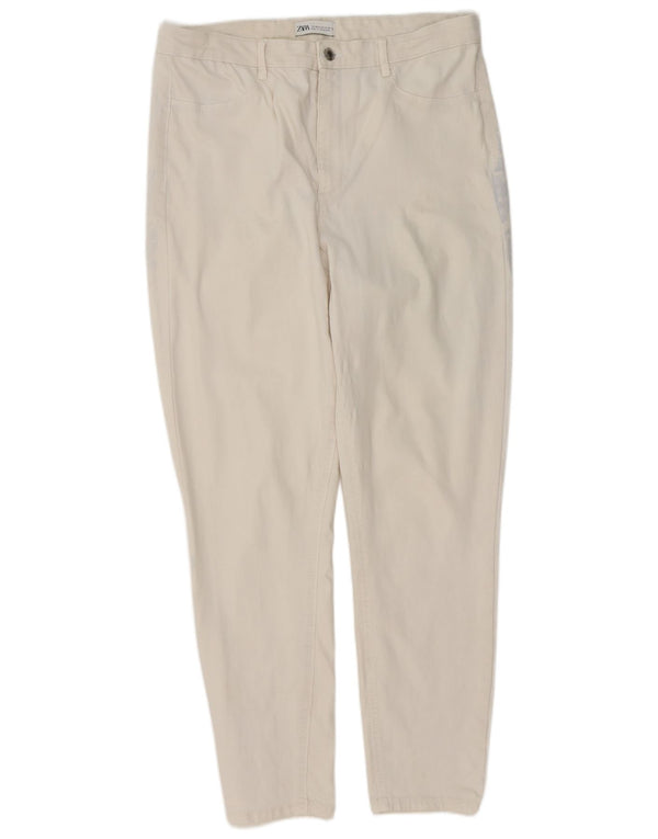 Zara Γυναικεία τζιν με κωνικό ύφος EU 46 2XL W36 L28 Μπεζ βαμβακερό
