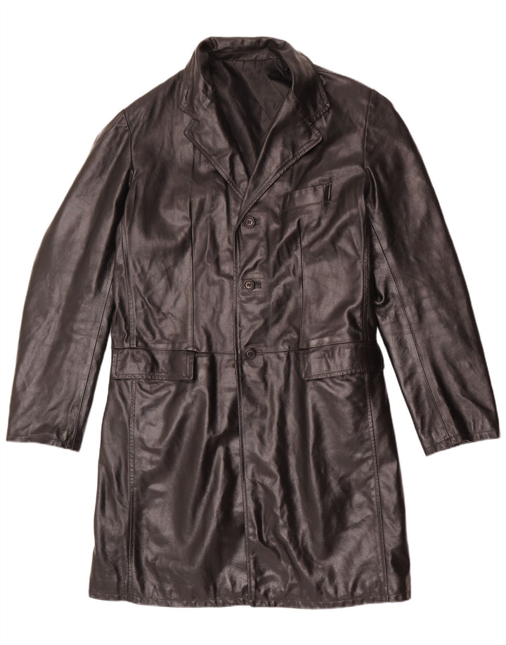 Vintage Ανδρικό Δερμάτινο Παλτό UK 40 Large Black Leather