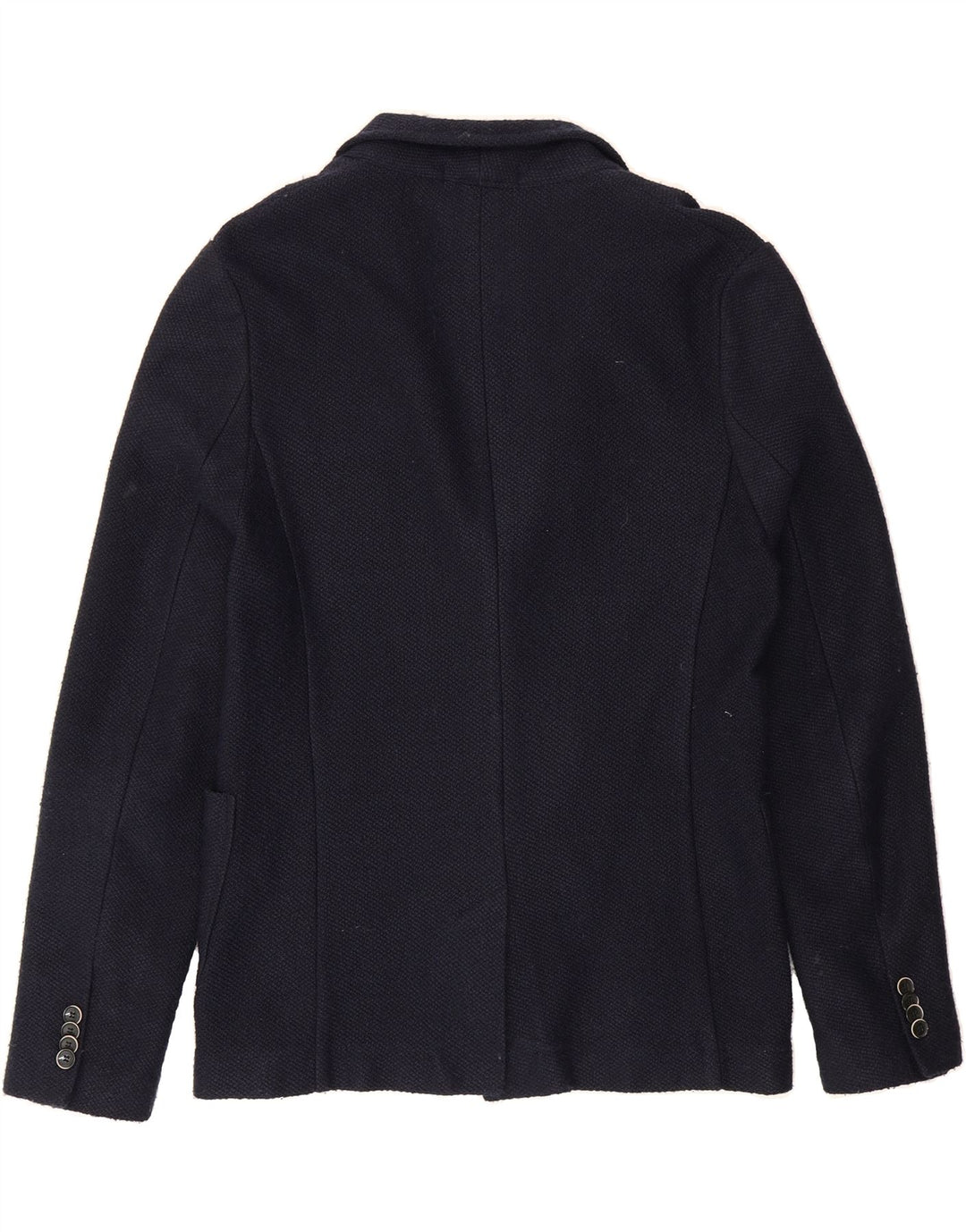 ZARA Mens 2 Button Blazer Jacket UK 38 Medium Navy Blue Acrylic Vintage Zara and Second-Hand Zara from Messina Hembry 
