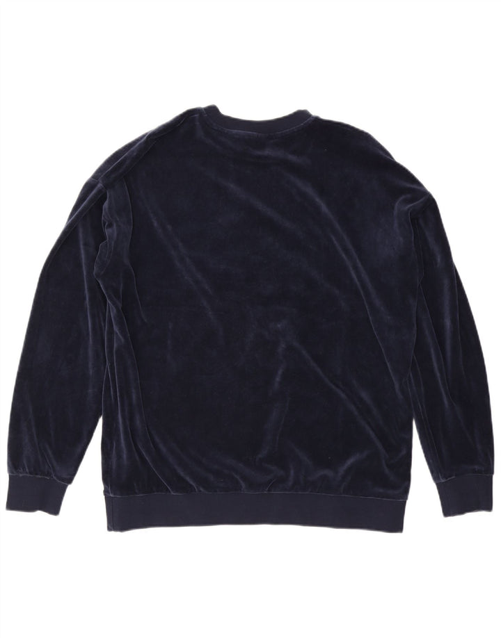 Γυναικείο γραφικό φούτερ ADIDAS μεγάλου μεγέθους Jumper UK 12 Medium Navy Blue