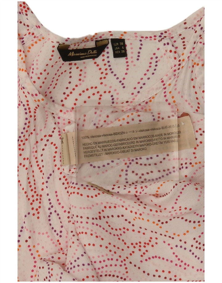 Massimo Dutti Γυναικεία μπλούζα με αφηρημένο σχέδιο Top EU 38 Small White Viscose