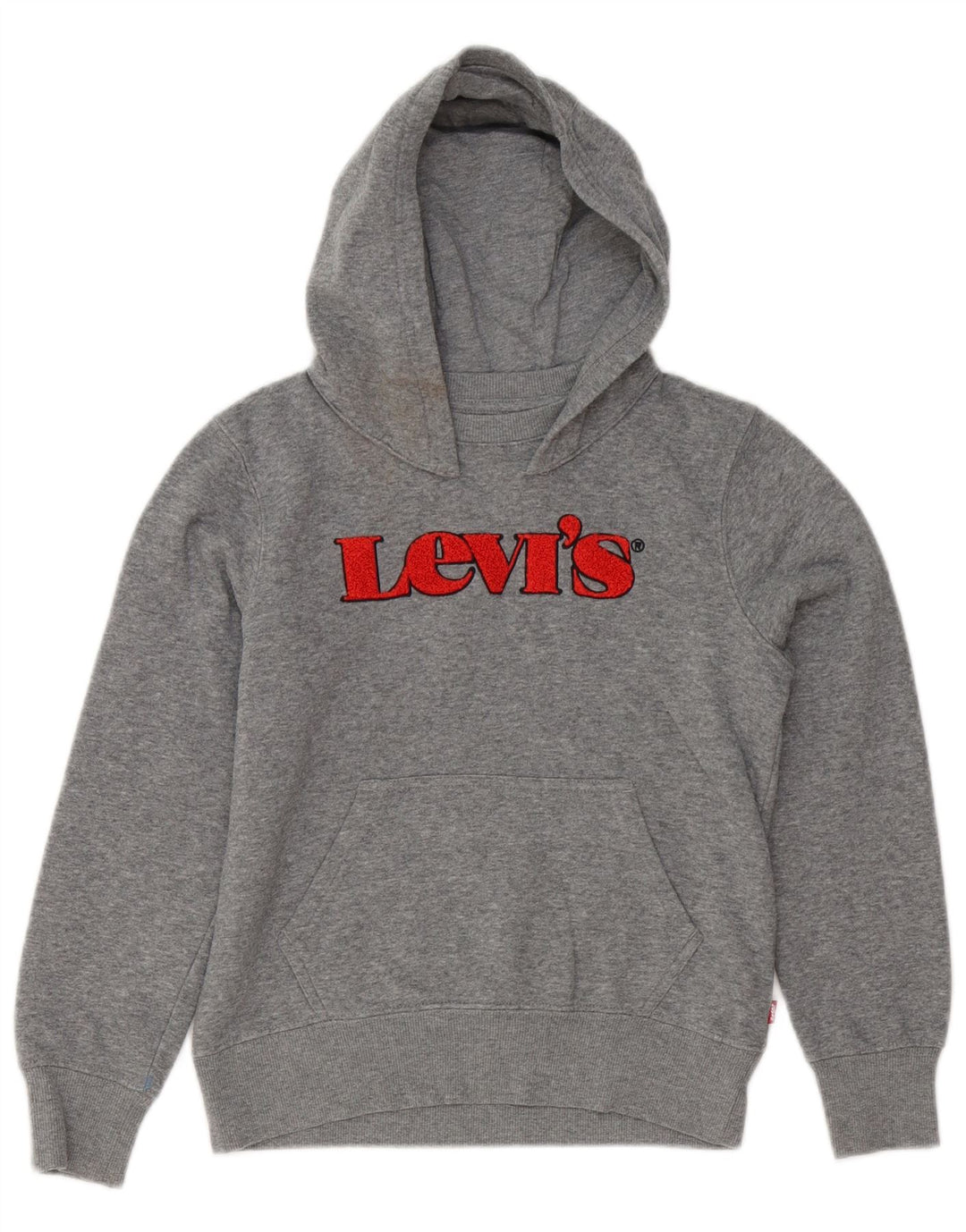 Levi's Boys Graphic Hoodie Jumper 9-10 Years Grey Cotton