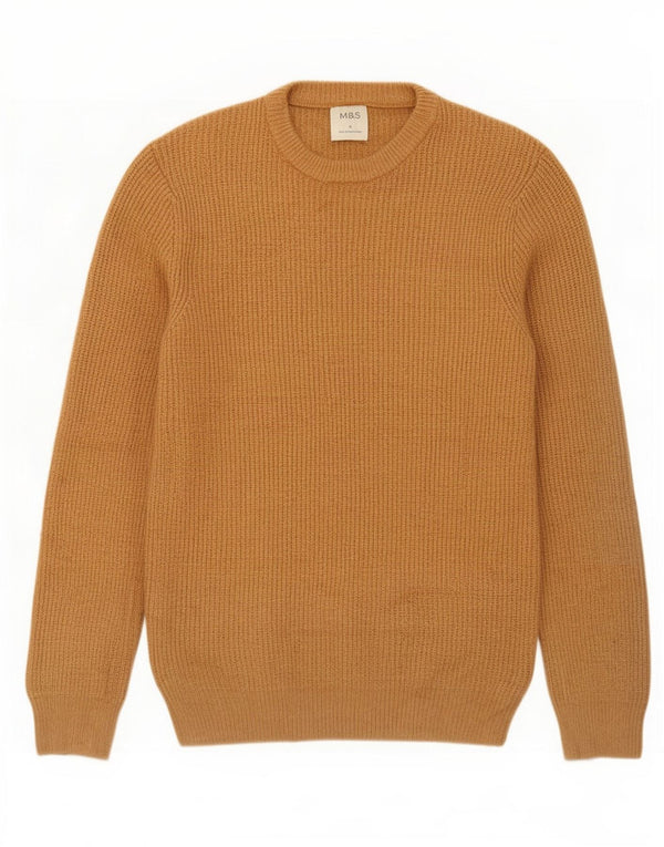 Ανδρικό πουλόβερ Marks & Spencer Crew Neck Jumper Μικρό κίτρινο πολυαμίδιο