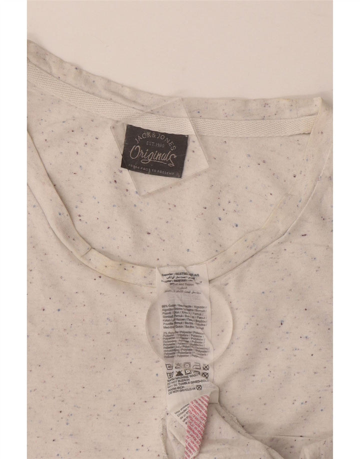 Jack & Jones Ανδρικό T-Shirt Top Large White Flecked Cotton
