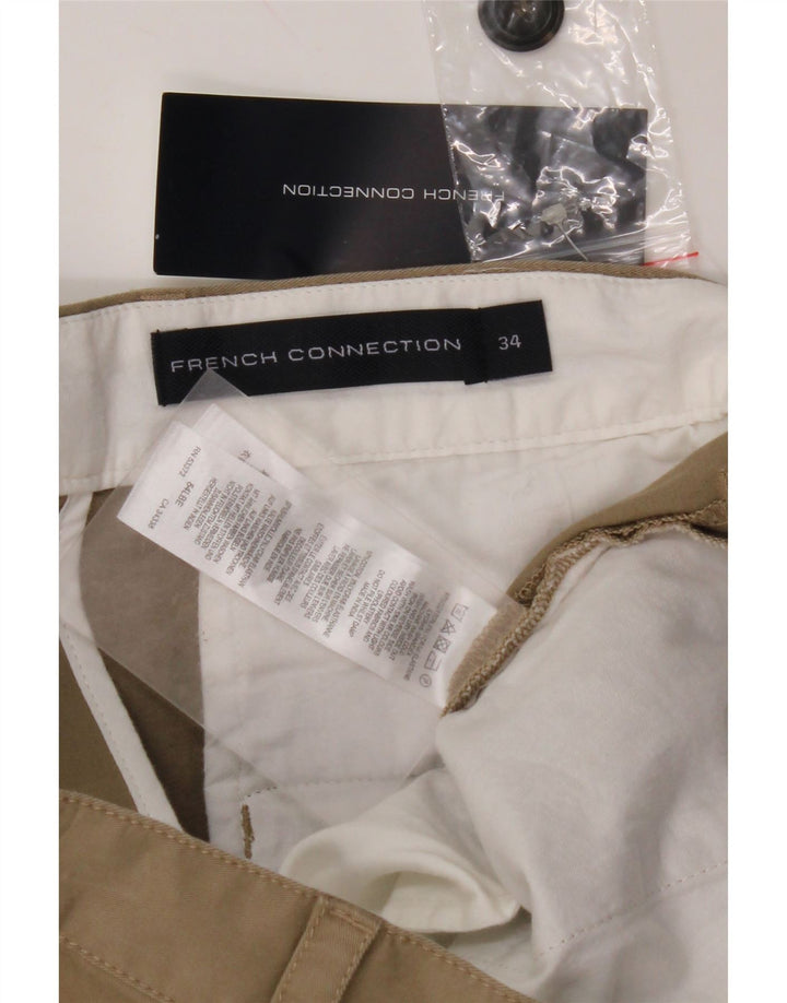 ΓΑΛΛΙΚΗ ΣΥΝΔΕΣΗ Ανδρικό ίσιο παντελόνι Chino W34 L32 Μπεζ βαμβακερό