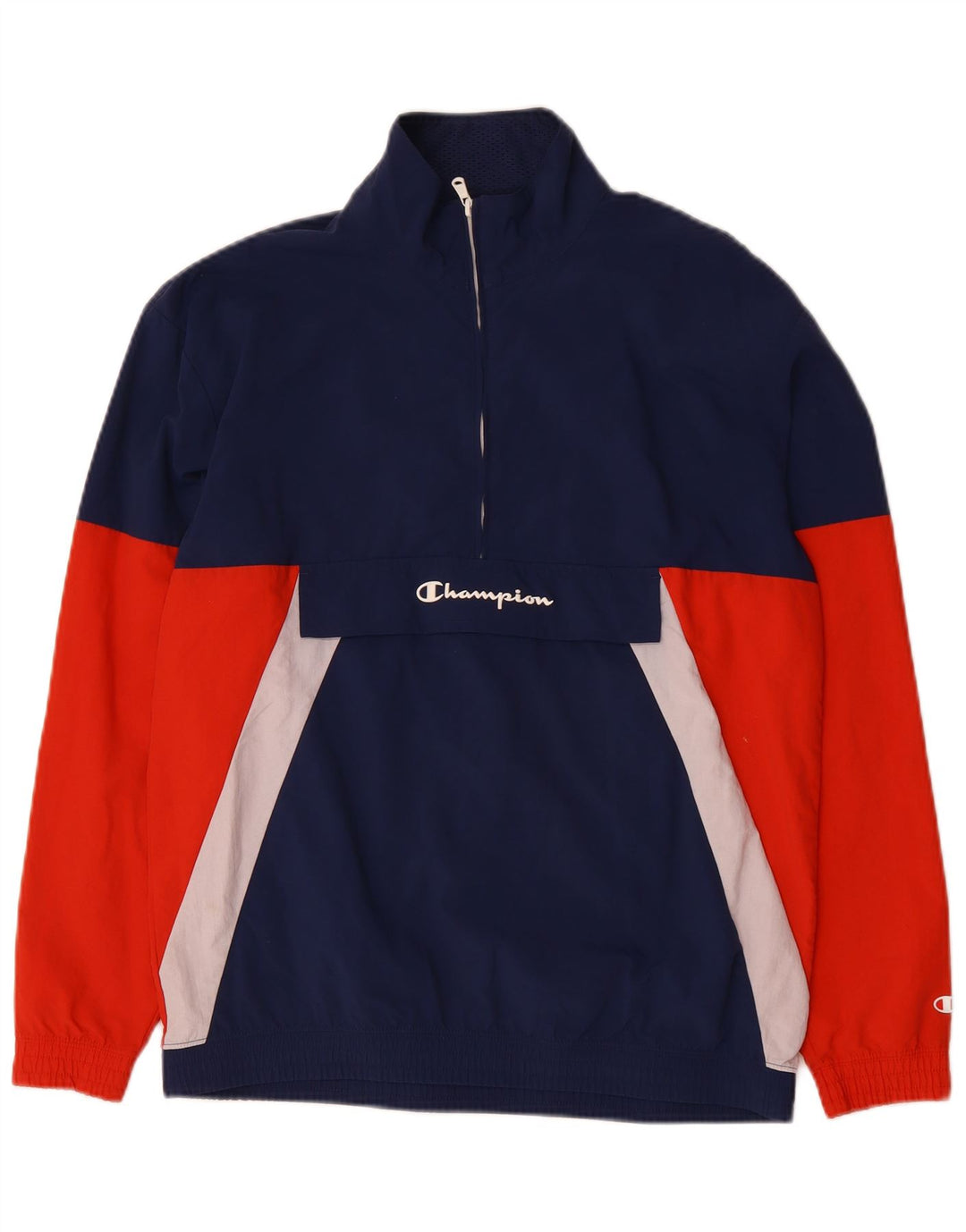 Ανδρικό Champion Anorak Jacket UK 38 Medium Navy Blue Colorblock Πολυαμίδιο