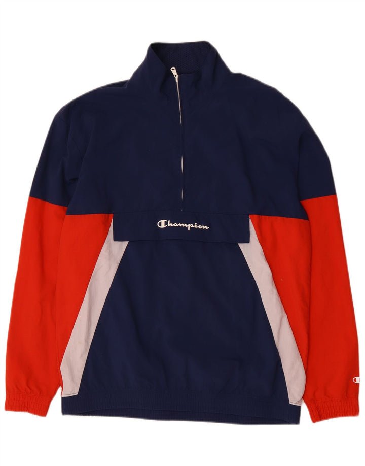 Ανδρικό Champion Anorak Jacket UK 38 Medium Navy Blue Colorblock Πολυαμίδιο