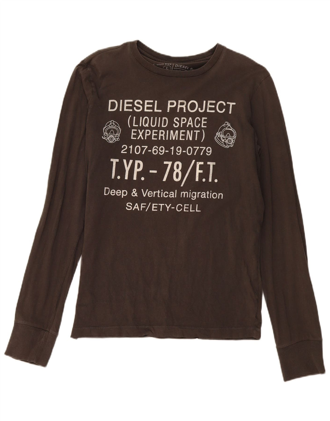 Diesel Ανδρικό γραφικό τοπ μακρυμάνικο μεγάλο χακί βαμβακερό