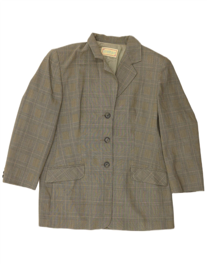 Elizabeth Ascot Γυναικείο σακάκι blazer UK 18 XL Green Houndstooth