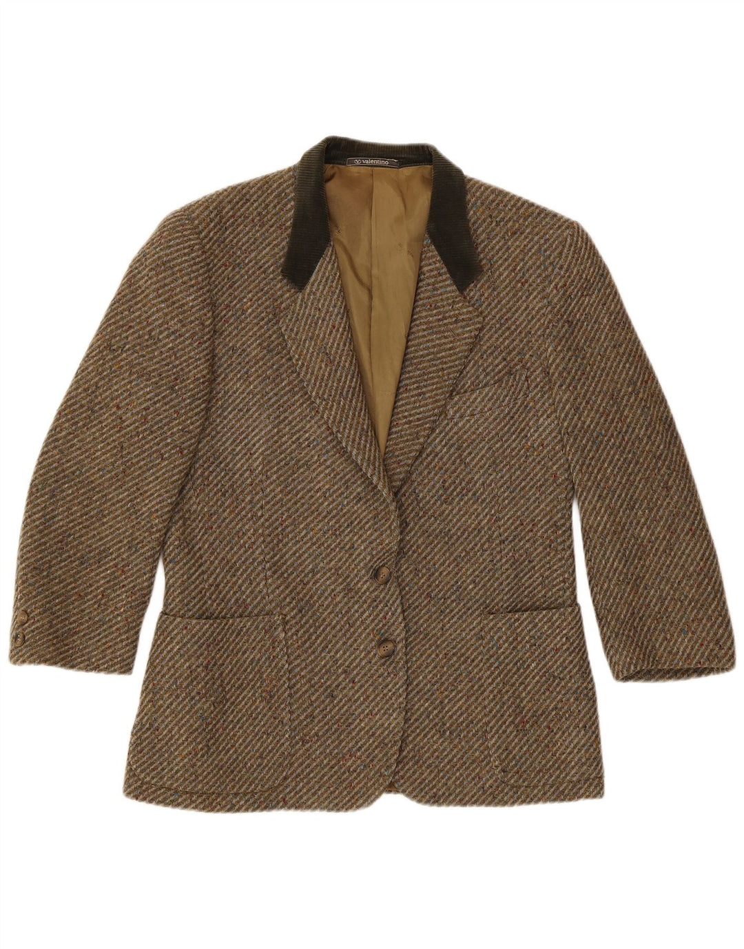 Valentino Γυναικείο σακάκι blazer 2 κουμπιών UK 16 Μεγάλο Χακί Ψαροκόκκαλο