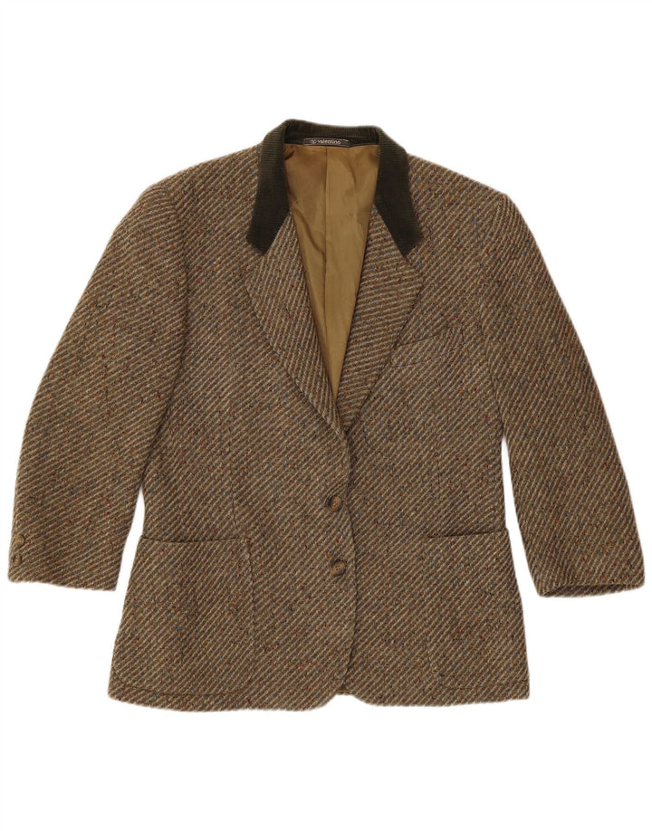 Valentino Γυναικείο σακάκι blazer 2 κουμπιών UK 16 Μεγάλο Χακί Ψαροκόκκαλο