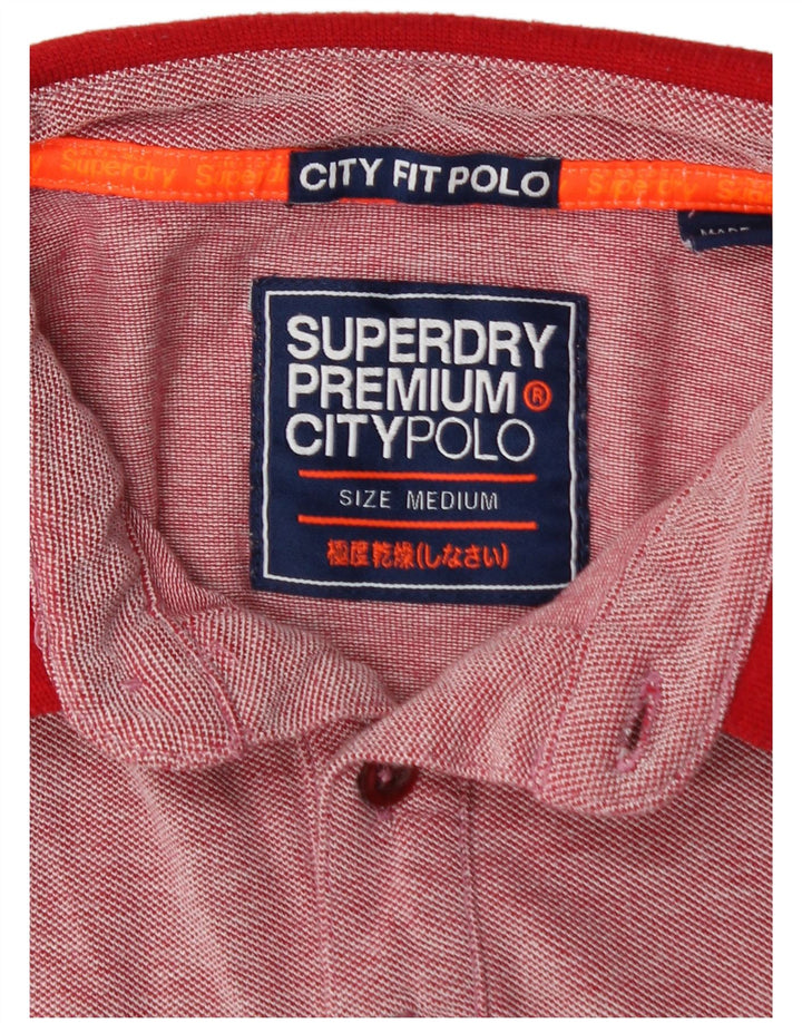 Ανδρικό πουκάμισο πόλο SUPERDRY, μεσαίο κόκκινο βαμβακερό