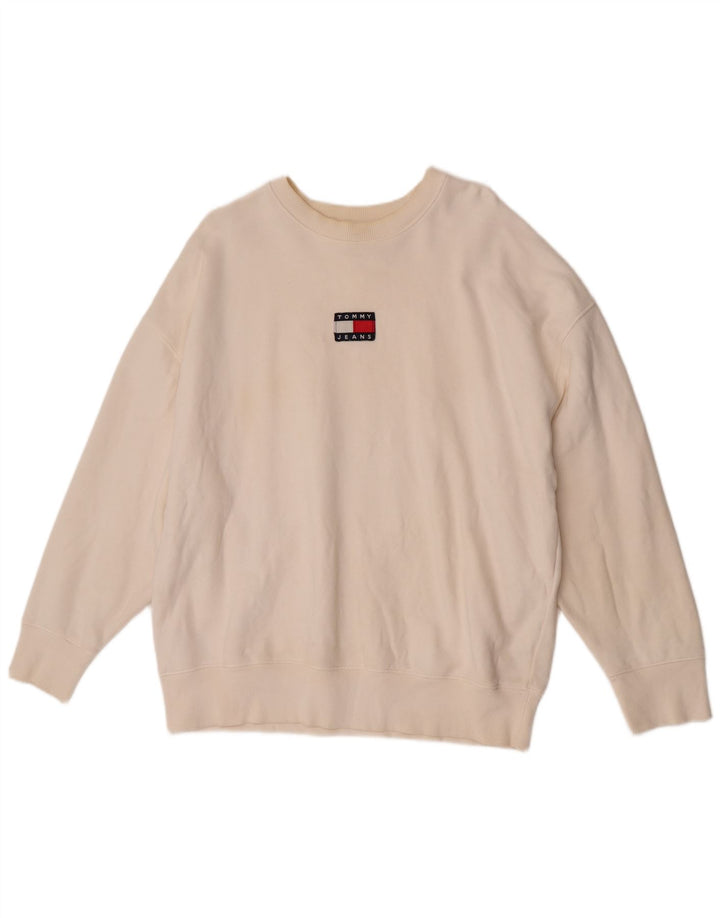 Ανδρικό φούτερ Tommy Hilfiger Jumper μεγάλο λευκό βαμβακερό