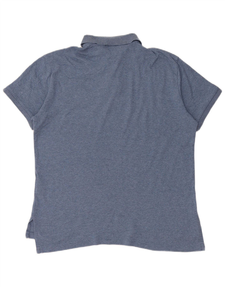 POLO RALPH LAUREN Ανδρικό πουκάμισο πόλο με προσαρμοσμένη εφαρμογή, μεσαίο μπλε βαμβακερό