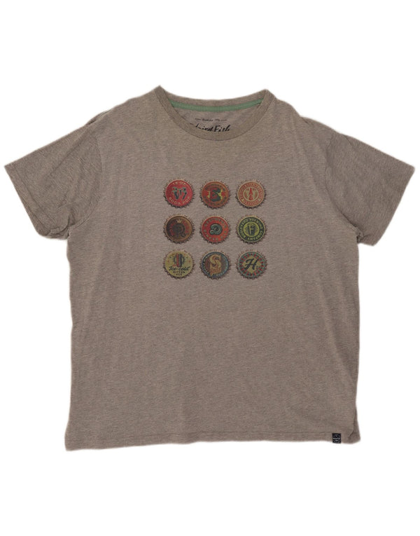 Ανδρικό γραφικό μπλουζάκι Weird Fish Top 4XL Γκρι βαμβακερό