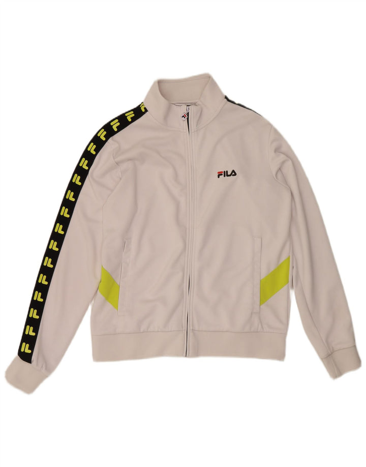 Ανδρική φόρμα γραφική Fila Top Jacket μεσαίου λευκού χρώματος πολυεστέρας
