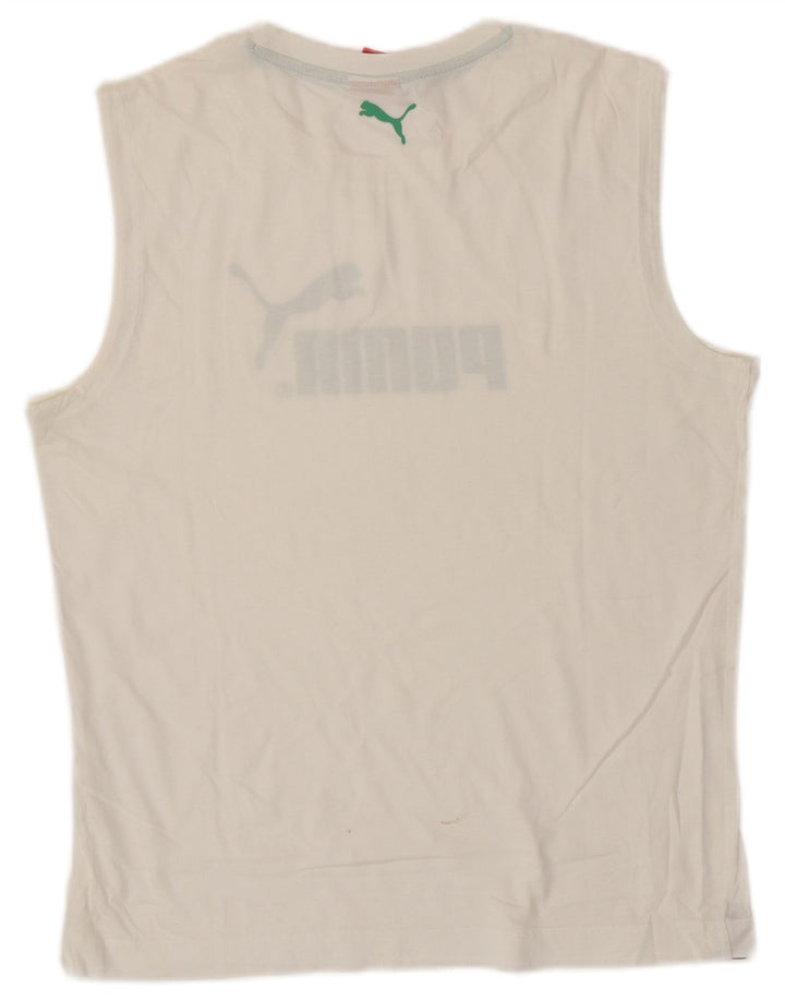 Ανδρικό γραφικό γιλέκο Puma μεσαίο λευκό
