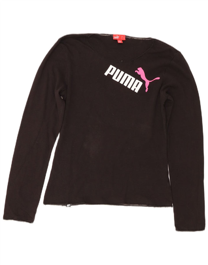 Puma Γυναικείο Γραφικό Τοπ μακρυμάνικο UK 10 Small Black