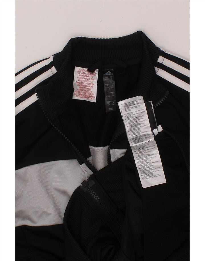 ADIDAS Boys Tracksuit Top Jacket 9-10 Years Black Colourblock Polyester Vintage Adidas and Second-Hand Adidas from Messina Hembry 