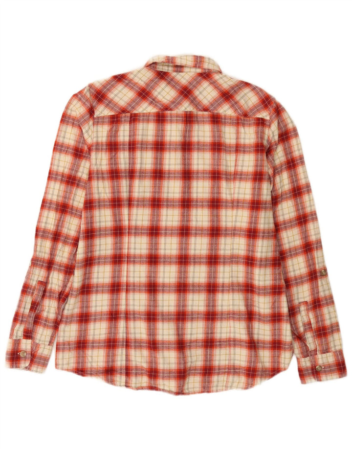 Γυναικείο φανελένιο πουκάμισο Eddie Bauer UK 14 μεσαίο κόκκινο βαμβακερό καρό