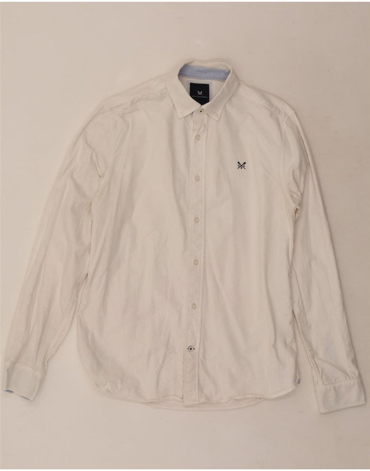 Ανδρικό πουκάμισο Crew Clothing Slim Fit, μικρό λευκό βαμβακερό