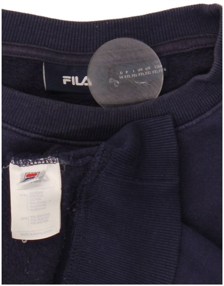 Ανδρικό γραφικό φούτερ Fila Jumper 2XL Navy Blue Cotton
