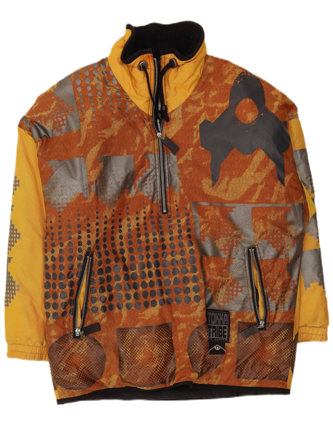 Ανδρικό μπουφάν πουλόβερ Tokka Tribe UK 38 Medium Yellow Geometric