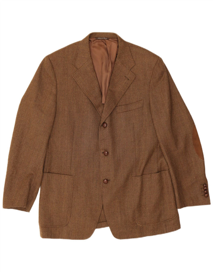Canali Ανδρικό σακάκι σακάκι με 3 κουμπιά IT 54 2XL καφέ παρθένο μαλλί