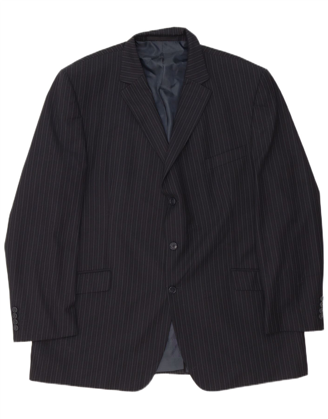 Marks & Spencer Ανδρικό μπλέιζερ με 3 κουμπιά μπουφάν UK 48 2XL Navy Blue Pinstripe