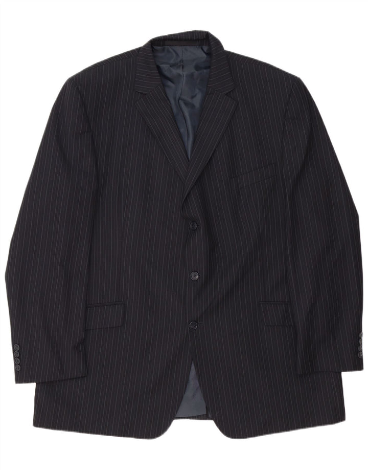 Marks & Spencer Ανδρικό μπλέιζερ με 3 κουμπιά μπουφάν UK 48 2XL Navy Blue Pinstripe