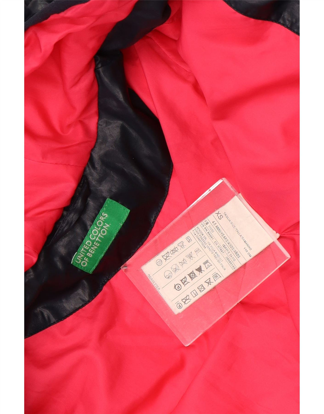 BENETTON Κοριτσίστικα μπουφάν με κουκούλα με επένδυση 4-5 ετών XS Navy Blue Polyester