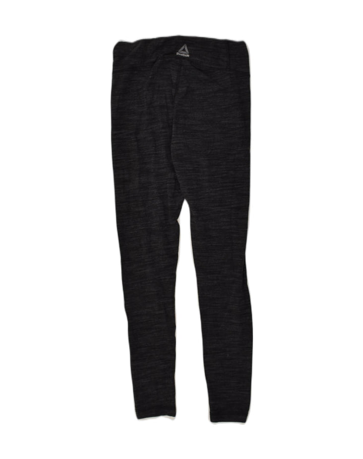 REEBOK Womens Leggings UK 10 Small Grey Cotton | Vintage Reebok | Thrift | Second-Hand Reebok | Used Clothing | Messina Hembry 