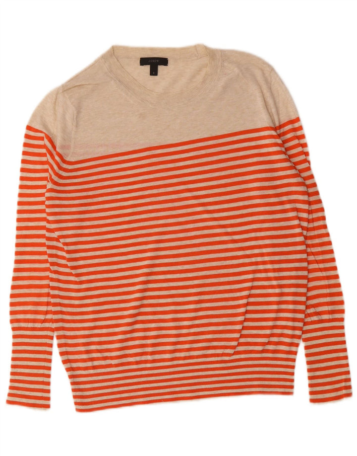 J. Crew Γυναικείο πουλόβερ με λαιμόκοψη US 6 μεσαίο μπεζ ριγέ βαμβακερό