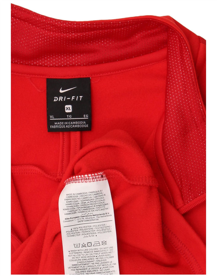 Ανδρική φόρμα πουλόβερ με φερμουάρ Nike Dri Fit Top XL Red Polyester