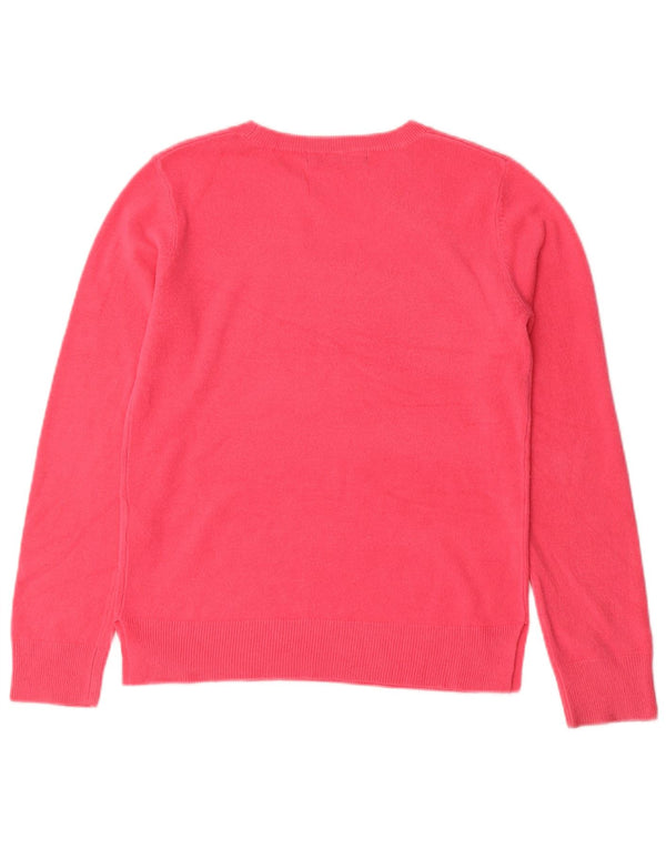 Marks & Spencer Γυναικείο πουλόβερ με λαιμόκοψη UK 8 Small Pink Acrylic