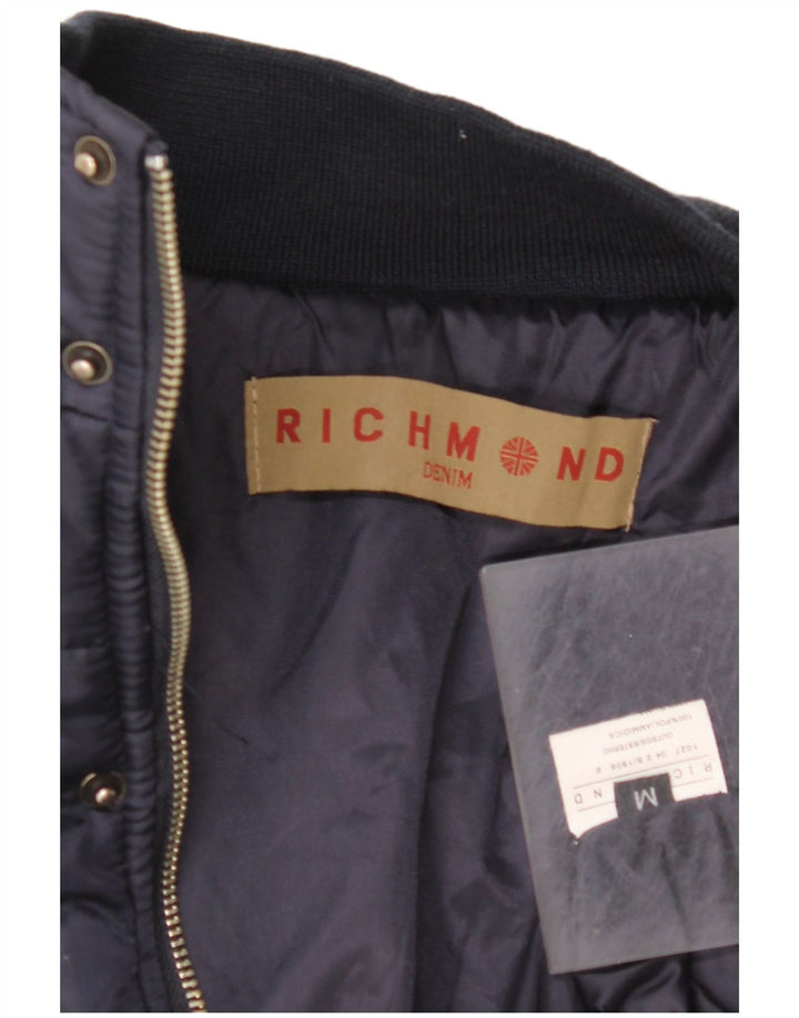 RICHMOND Ανδρικό γραφικό μπουφάν με επένδυση UK 38 Medium Navy Blue Polyamide