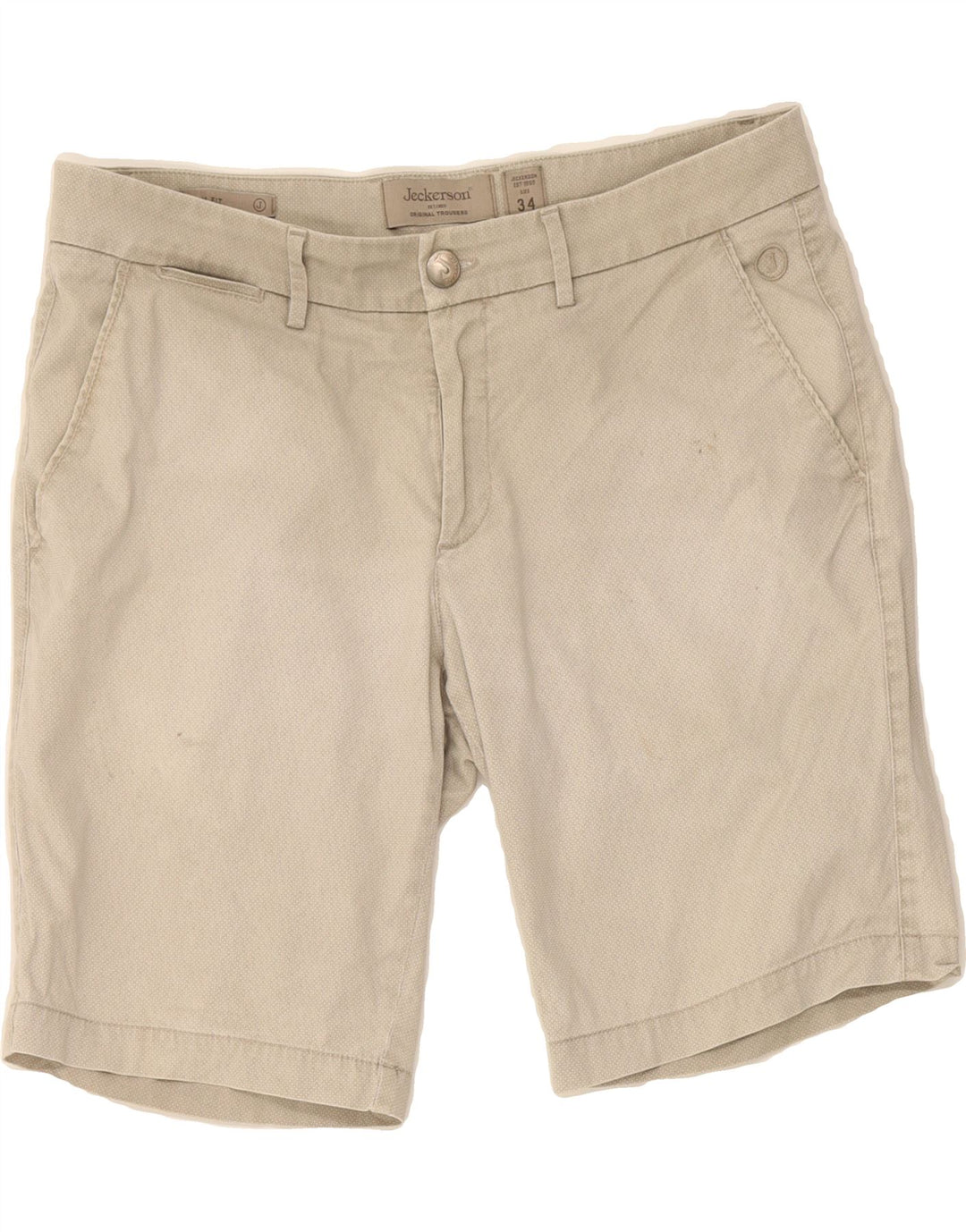 JECKERSON Mens Chino Shorts W34 Large  Grey Cotton Vintage Jeckerson and Second-Hand Jeckerson from Messina Hembry 