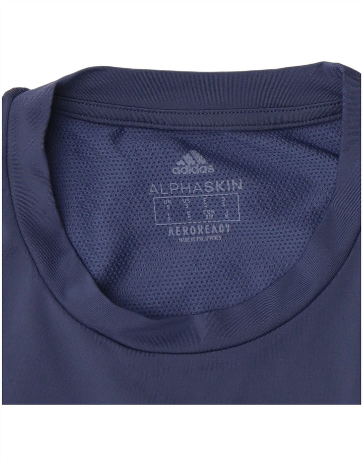 Ανδρικό γραφικό T-Shirt Aeroready ADIDAS Top Small Navy Blue