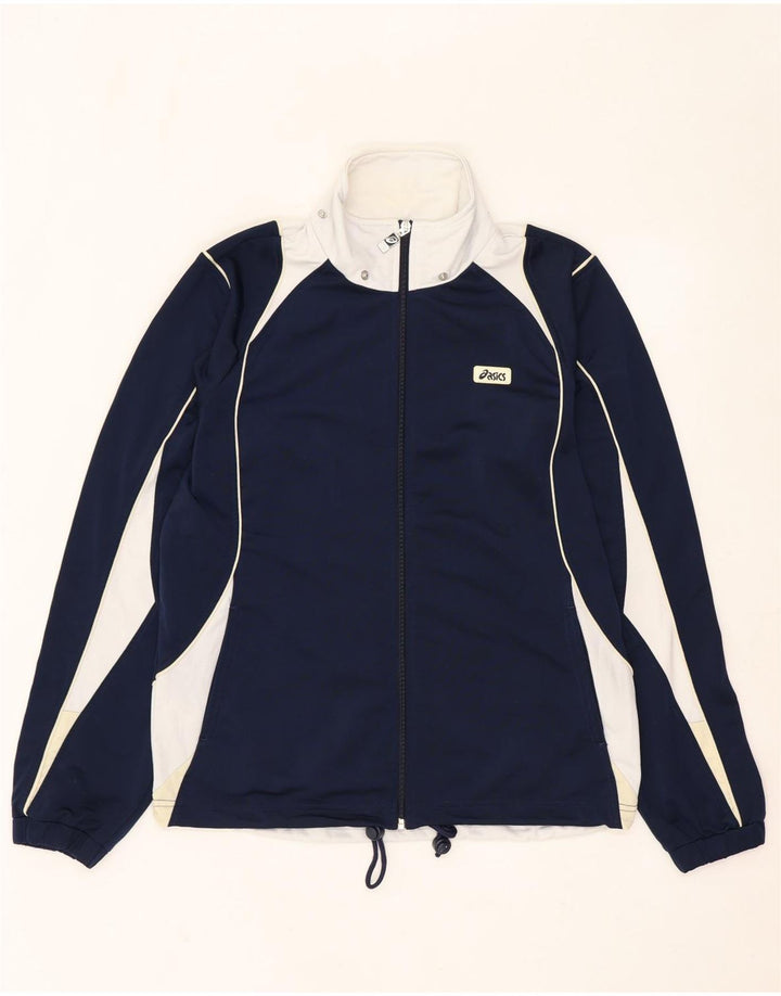 Ανδρική αθλητική φόρμα ASICS Top μπουφάν Small Navy Blue Colorblock Polyester