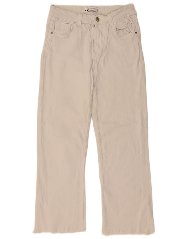 Zara Γυναικείο Cropped Jeans EU 36 XS W26 L25 Λευκό βαμβακερό