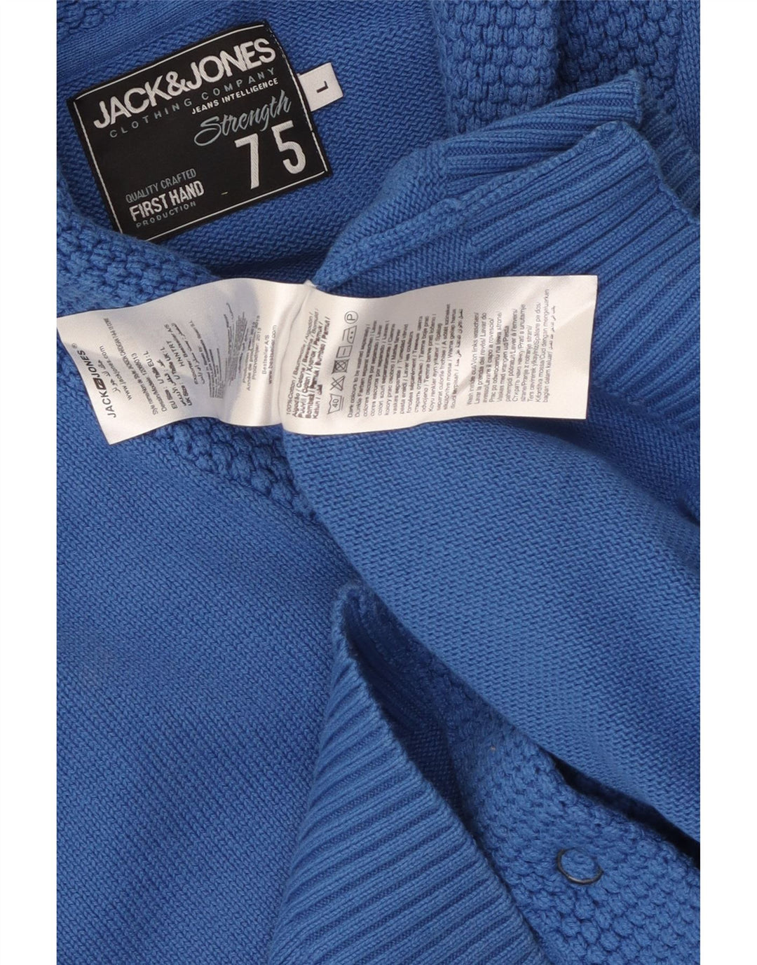 Jack & Jones Ανδρική ζακέτα πουλόβερ μεγάλο μπλε βαμβακερό