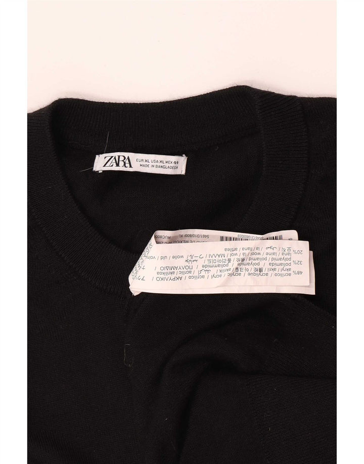 Ανδρικό πουλόβερ Zara Crew Neck Jumper XL Μαύρο Ακρυλικό