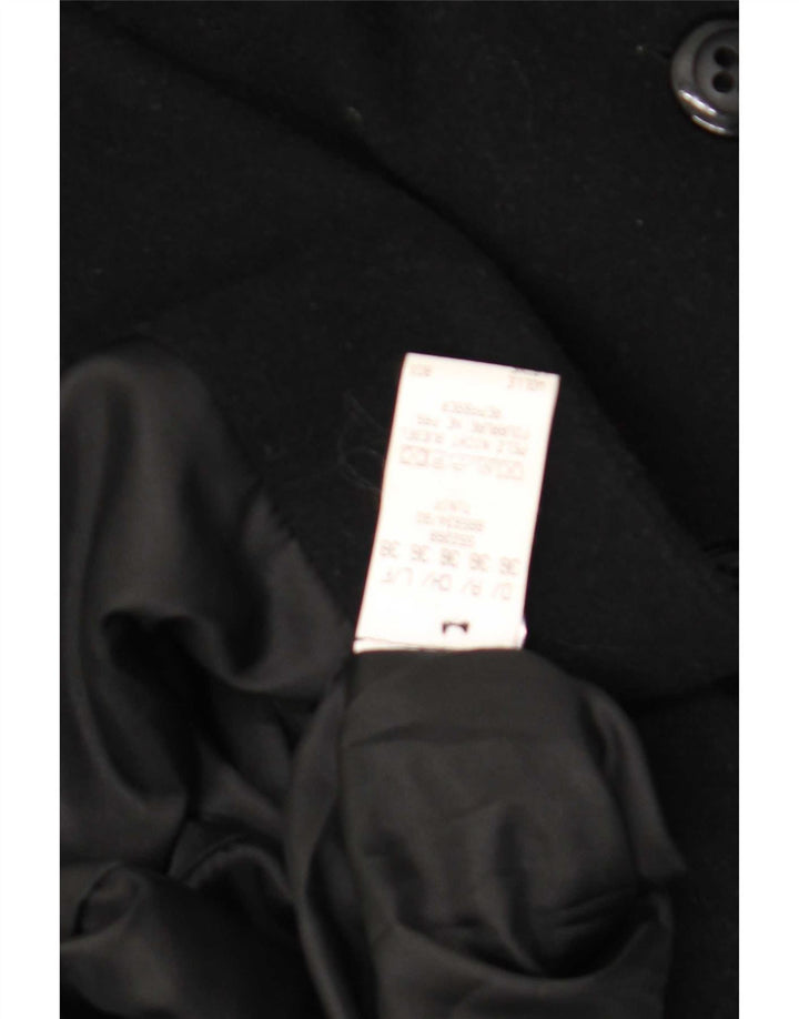 Vintage Ανδρικό διπλό παλτό EU 36 Small Black Wool