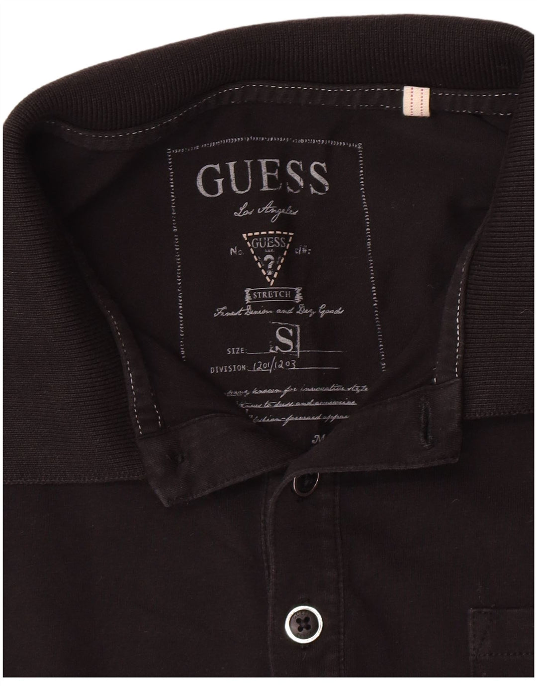 Ανδρικό μακρυμάνικο μπλουζάκι πόλο της Guess, μικρό μαύρο