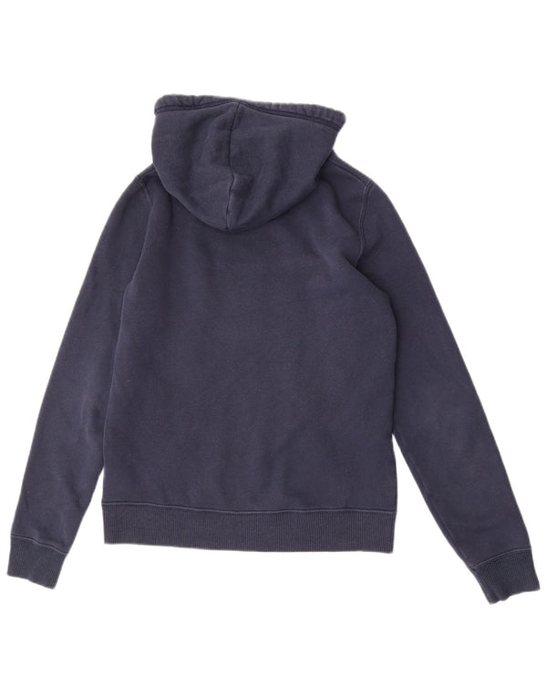 Hollister Γυναικείο Γραφικό Hoodie Jumper UK 6 XS Navy Blue Cotton