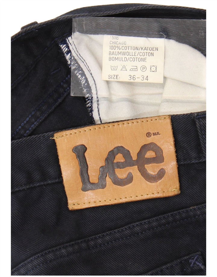LEE Mens Straight Jeans W36 L29 Navy Blue Cotton