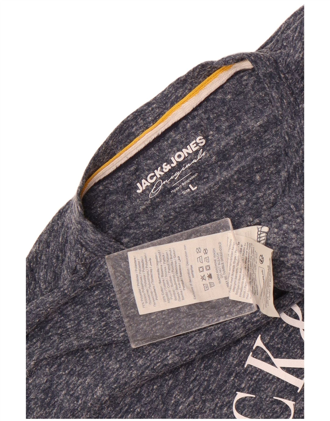 Ανδρικό γραφικό μπλουζάκι Jack & Jones Top Large Navy Blue Flecked Polyester
